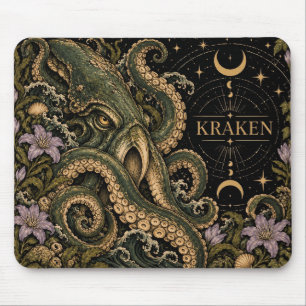 Kraken, Starlit Tarot Art Mouse Pad
