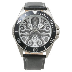 Kraken Steampunk Octopus Ornate Black Watch