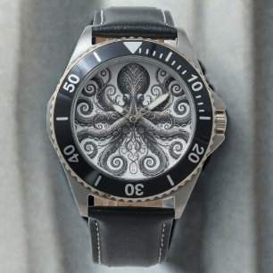 Kraken Steampunk Octopus Ornate Black Watch