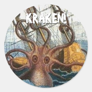 Kraken Steampunk Octopus Vintage Classic Round Sticker