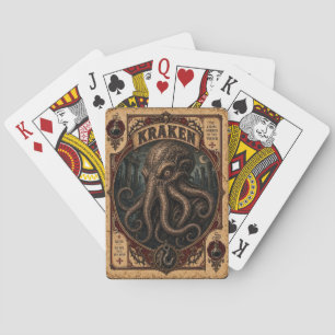 Kraken, Vintage Circus Monsters Playing Cards