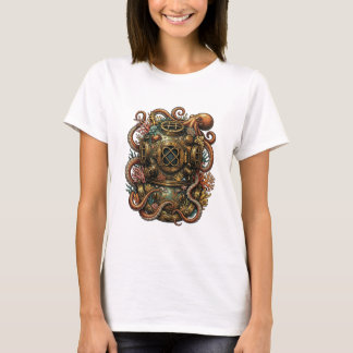 Kraken's Embrace - Vintage Dive Helmet T-Shirt
