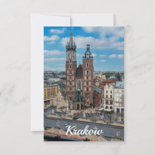 Krakow city centre from above in Poland