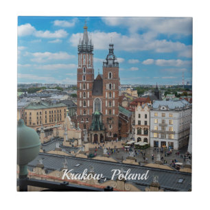 Krakow city centre from above in Poland Ceramic Tile