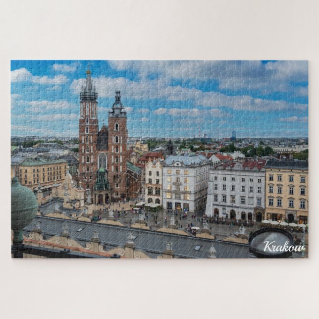 Krakow city centre from above in Poland Jigsaw Puzzle (Horizontal)