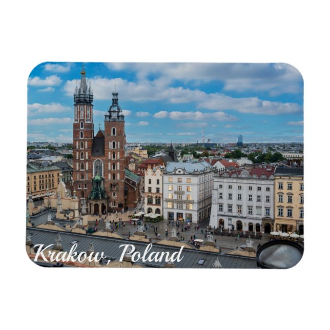 Krakow city centre from above in Poland Magnet (Horizontal)