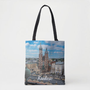 Krakow city centre from above in Poland Tote Bag