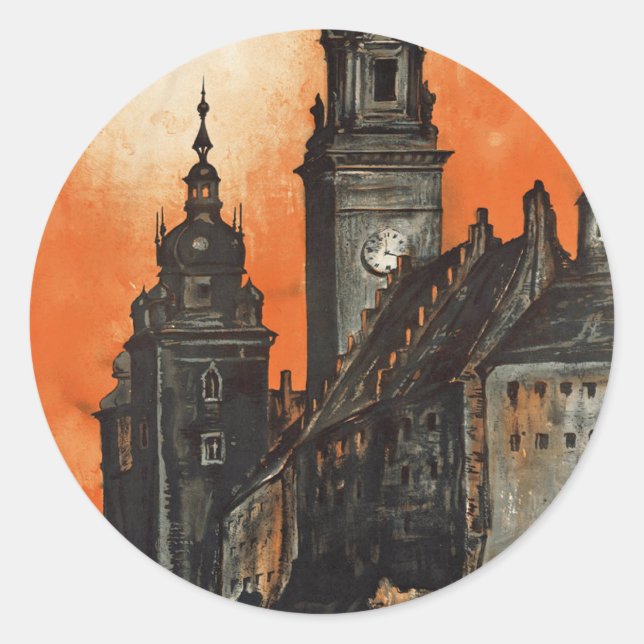 Krakow Classic Round Sticker (Front)