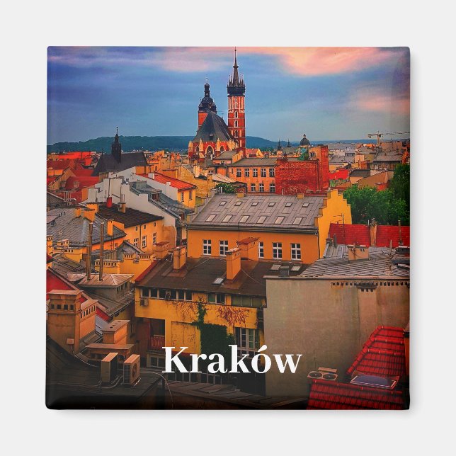 Krakow Europe Poland Polska Old Town Magnet (Front)