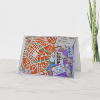 Krakow map greeting card