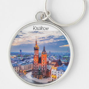 Krakow night in Poland Key Ring