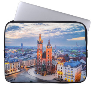 Krakow night in Poland Laptop Sleeve