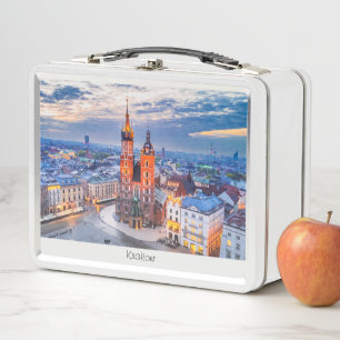 Krakow night in Poland Metal Lunch Box