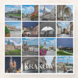 Krakow old town landscapes, Poland Glass Coaster