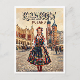 Krakow Old Town Poland Postcard