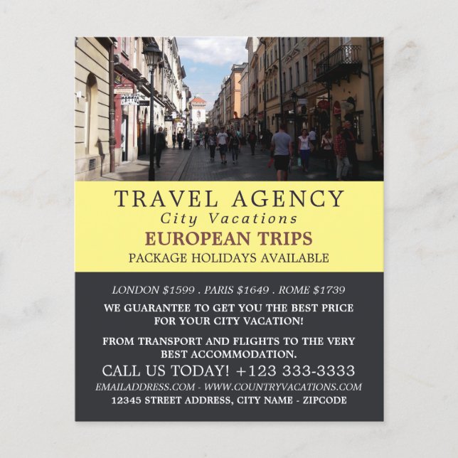 Kraków Old Town, Poland, Travel Agency Flyer (Front)