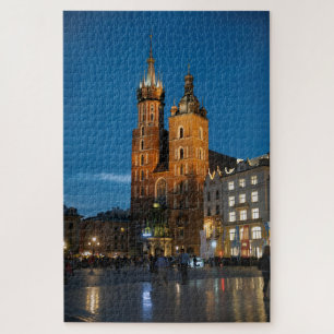 Krakow Poland Bazylika Mariacka, Church of Our Lad Jigsaw Puzzle