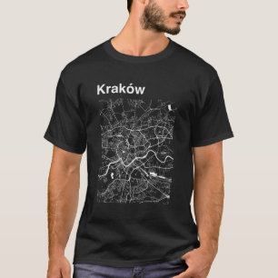 Krakow Poland City Map T-Shirt