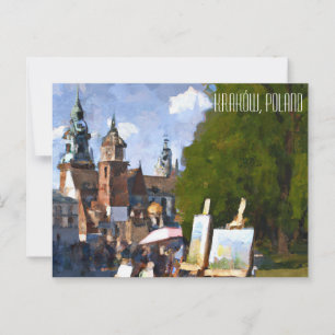 Kraków Poland Oil Painting Postcard 2