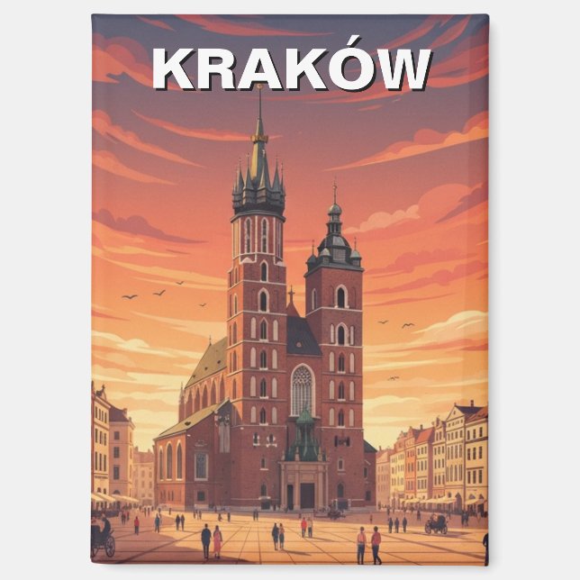 Krakow Poland Travel Magnet (Front)