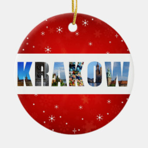 Krakow Poland Travel Photos Christmas Ceramic Ornament