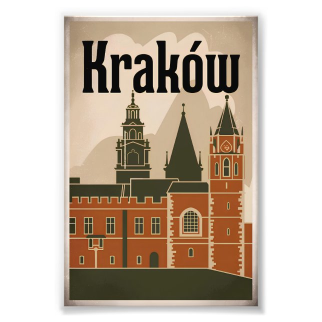 Kraków Poland vintage Photo Print (Front)