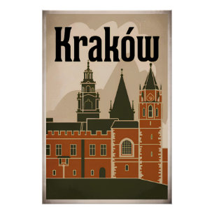 Kraków Poland vintage Poster