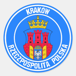 Kraków Round Emblem Classic Round Sticker