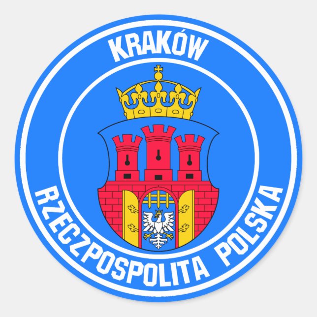 Kraków Round Emblem Classic Round Sticker (Front)