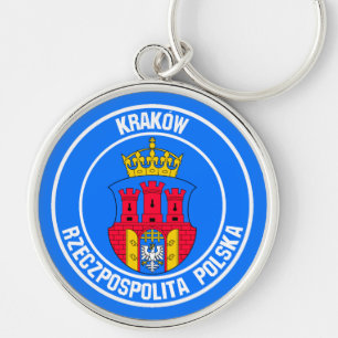 Kraków Round Emblem Key Ring