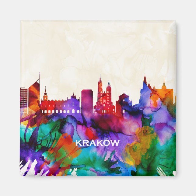 Krakow Skyline Magnet (Front)