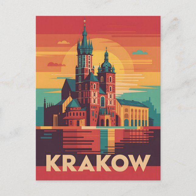 Krakow vintage postcard (Front)