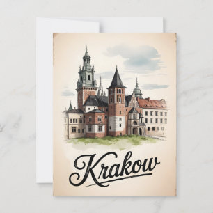 Krakow vintage postcard
