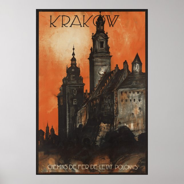 Krakow Vintage Travel Poster Ad Retro Prints (Front)
