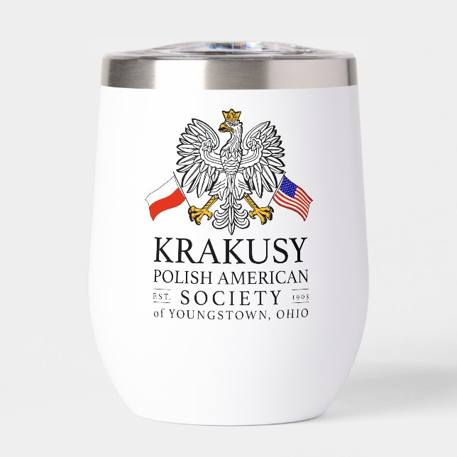 Krakusy Polish American Society Water Tumbler (Front)