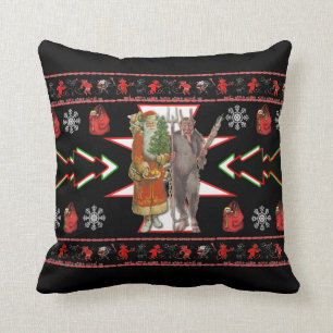 Krampus and Santa Southwestern Design Cushion