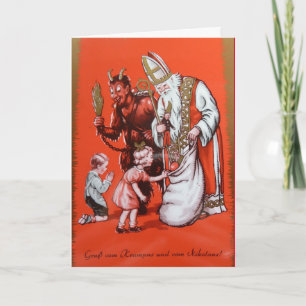 Krampus and St. Nicholas Card