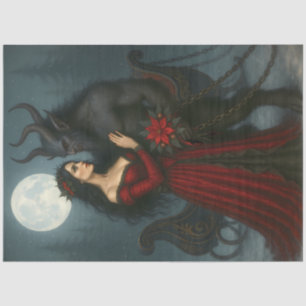 Krampus and the Winter Goddess Dark Christmas Tissue Paper
