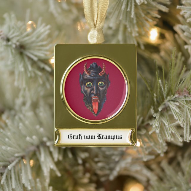 Krampus Banner Christmas Ornament (Tree)