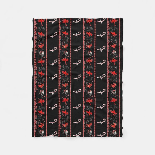 Krampus Broken Candy Cane Fleece Blanket (Front)