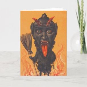 Krampus Broom Hell Chains Holiday Card