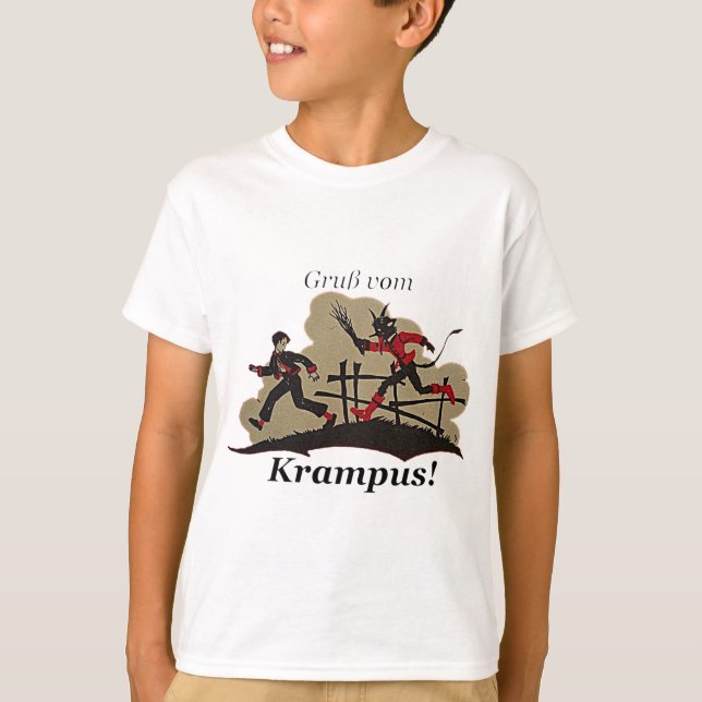 Krampus Chases Kid T-Shirt (Front)