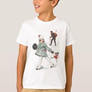 Krampus Chasing A Little Girl With Doll T-Shirt
