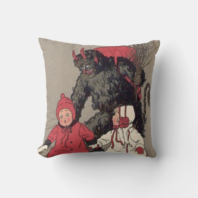 Krampus Chasing Children Switch Cushion (Front)