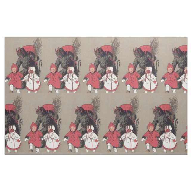 Krampus Chasing Children Switch Fabric (Yard)
