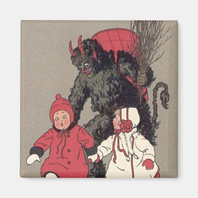Krampus Chasing Children Switch Magnet (Front)