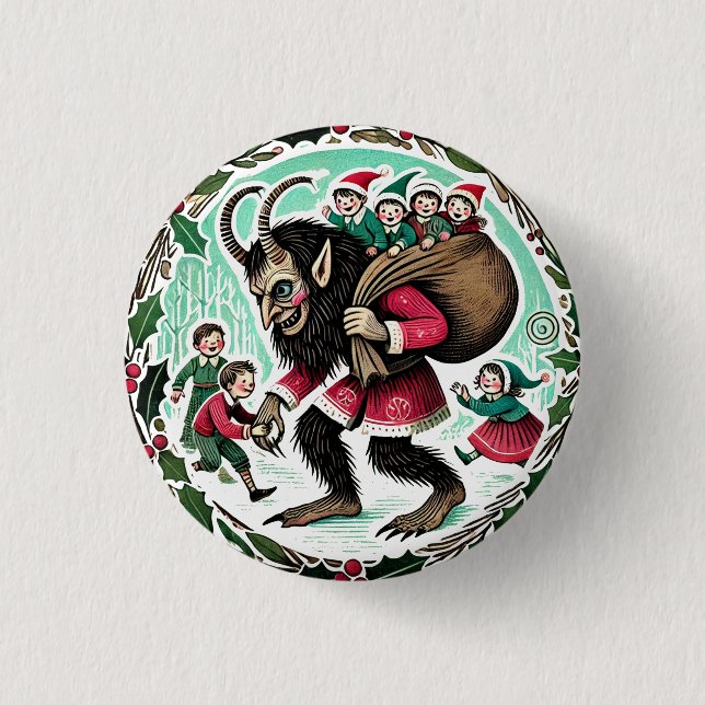 Krampus Christmas                                  3 Cm Round Badge (Front)