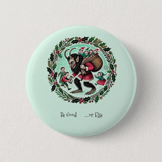 Krampus Christmas                                  6 Cm Round Badge (Front)