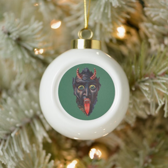 Krampus Christmas Ceramic Ball Christmas Ornament (Tree)