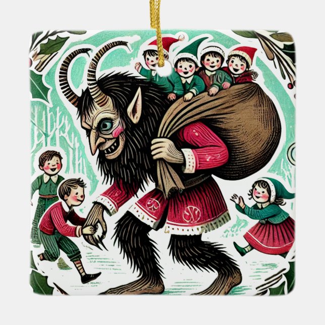 Krampus Christmas                                  Ceramic Ornament (Front)